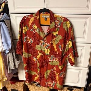 Tommy Bahama Red Floral Hawaiian Shirt
